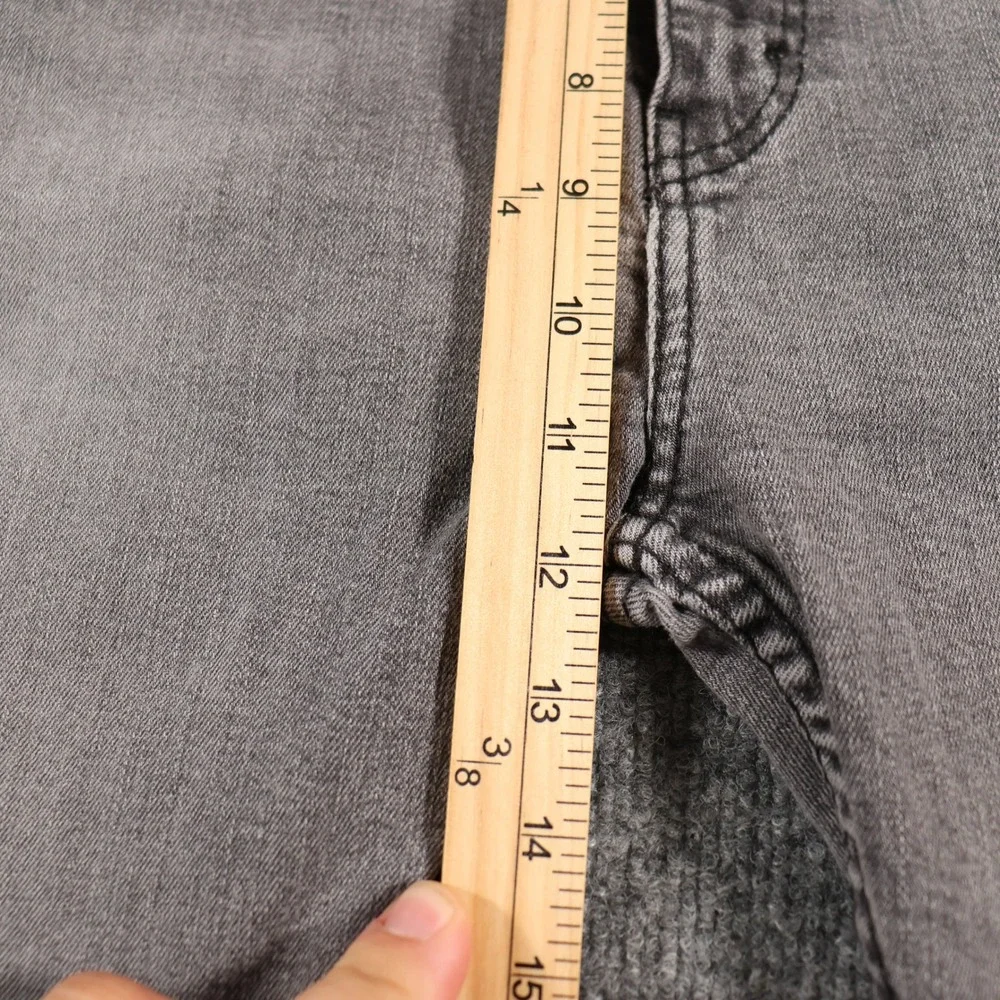 Levis 510 Skinny Jeans Mens 36x32 Grey Denim Cotton Stretch Black Zip Skater Emo
